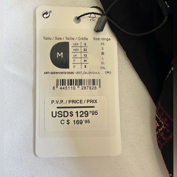 Desigual New CALENDULA dress with ethnic embroideries Size Medium - Picture 6 of 6